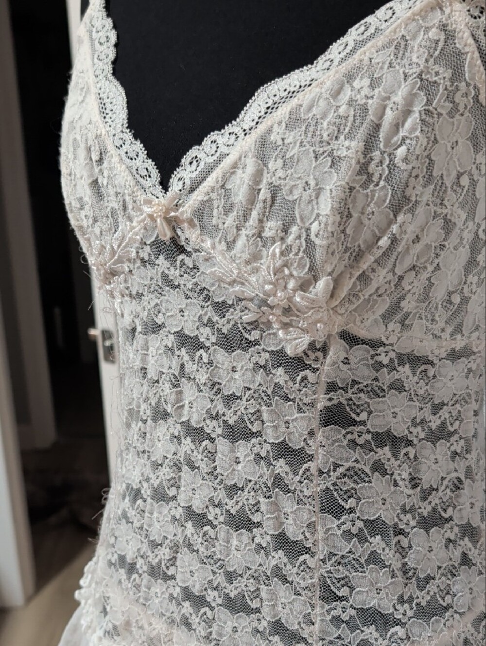Lace Ruffled Chemise Slip - Picture 3 of 6